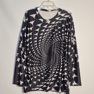 Unbranded Y2K Cyber Unisex Rave 1 Size Black White Optical Illusion Trippy